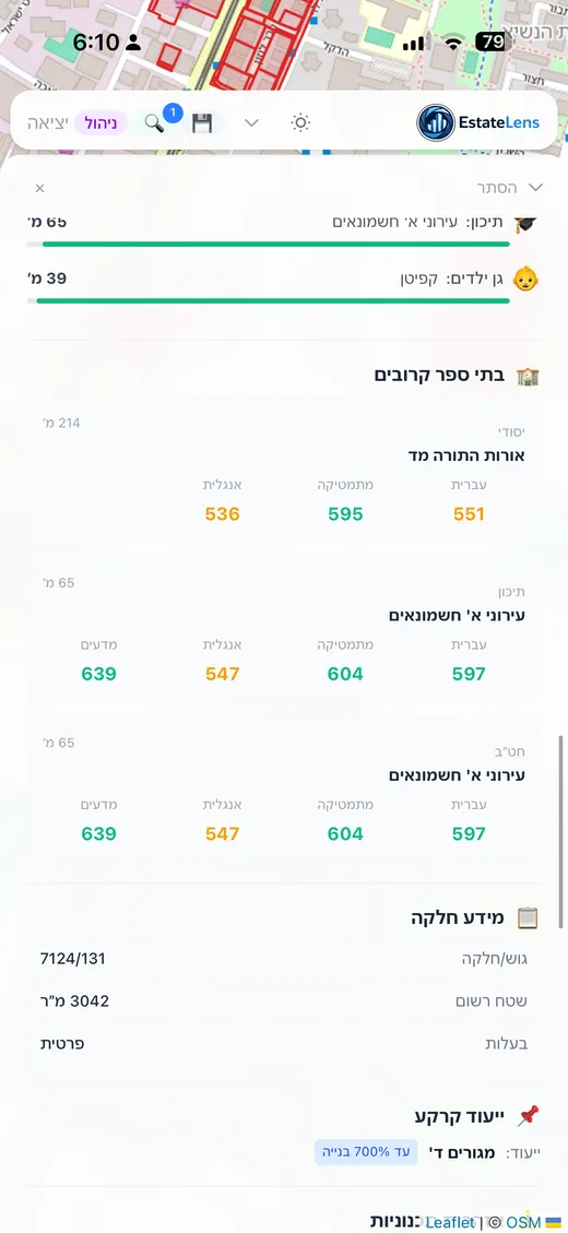 מפה חכמה עם שכבות מידע